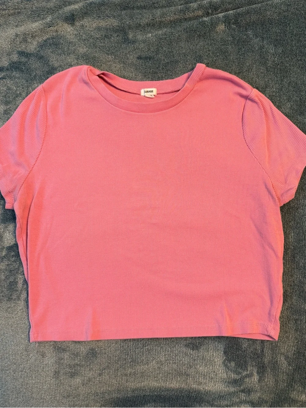 Garage Pink Ribbed Crop Top - Picture 1 of 4